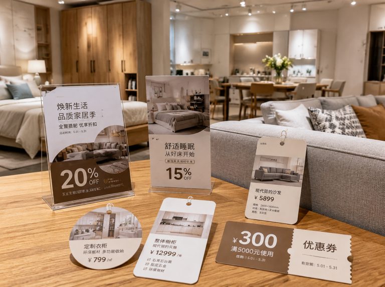 西夏区家具门店单页海报与吊牌
